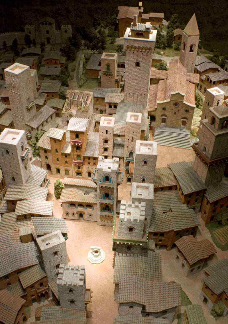 Photo of San Gimignano miniature as it looked in 1300