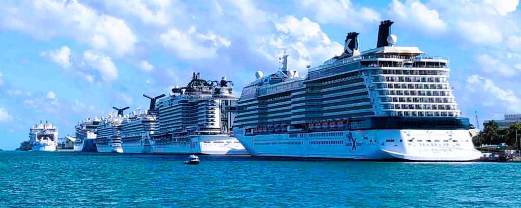 Photo of Ships Docked in Miami Cruise Port