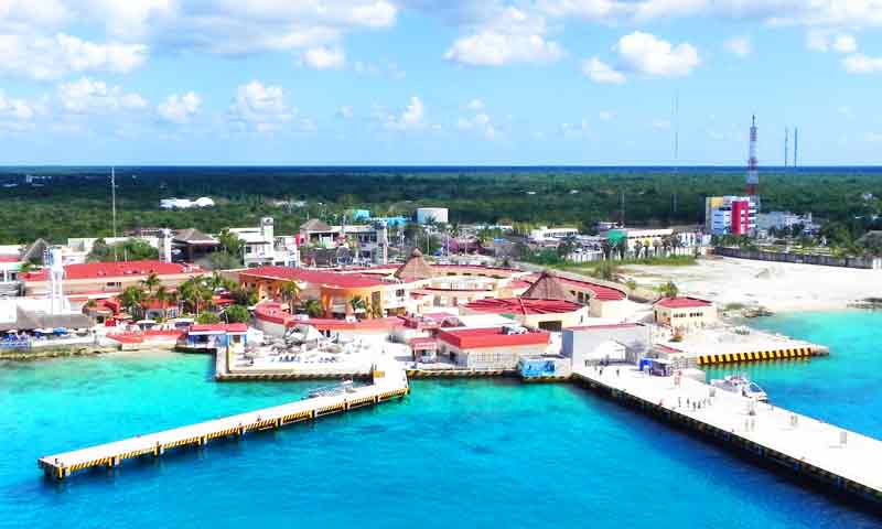 Image with Map of the Cruise Terminals in Cozumel, Mexico