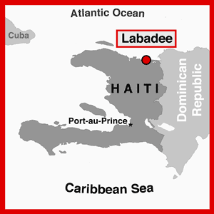 Image with map of Haiti showing Labadee cruise port