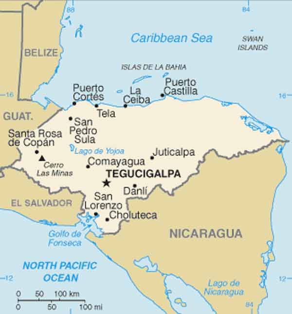 Image of Map of Honduras