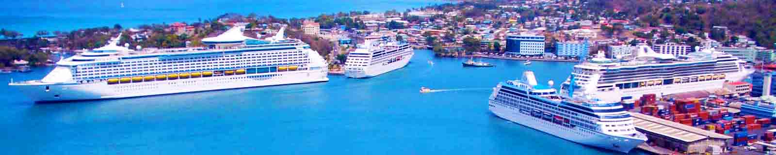 Panoramic photo of Saint Lucia (Castries) cruise port