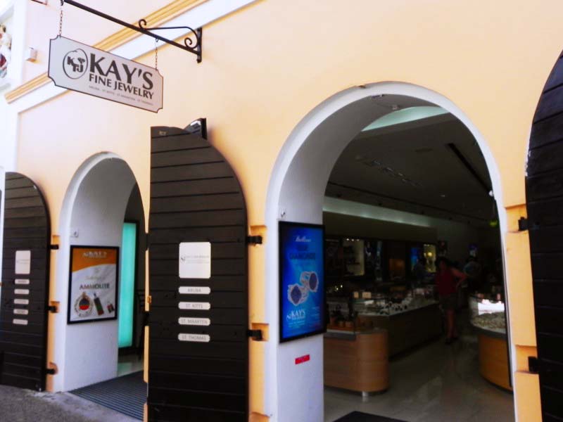 Photo of Kay's Jewelry shop in the main street of Charlotte Amalie, St. Thomas US VI