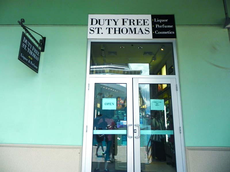 Photo of Dutty Free St. Thomas shop in the Crown Bay Dock, St. Thomas US VI.