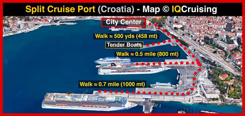 Photo showing the distance between the cruise port and city center