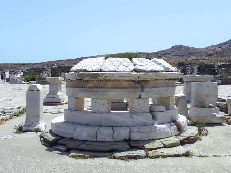 Photo of Agora of the Competialists in Delos, Mykonos, Greece.