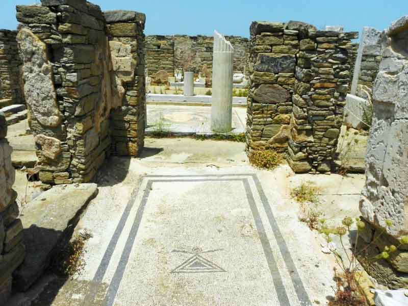 Photo of House of the Dolphins in Delos, Mykonos, Greece.
