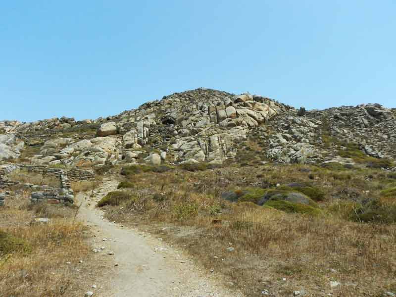 Photo of Mount Kynthos in Delos, Mykonos, Greece.