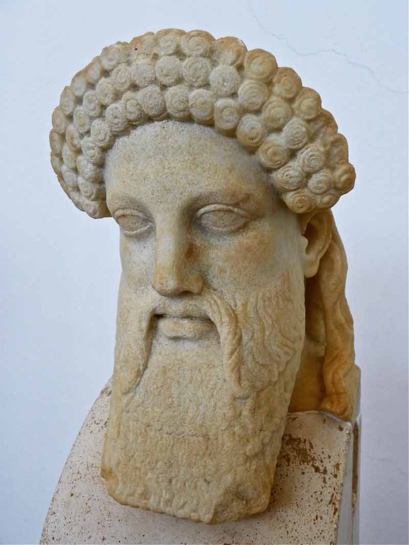 Photo of Head of Hermes in Delos, Mykonos, Greece.