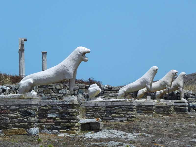 Photo of The Lions of the Naxianss in Delos, Mykonos, Greece.