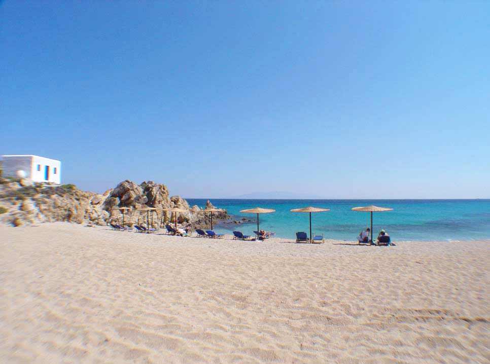 Photo of Agrari Beach in Mykonos, Greece.