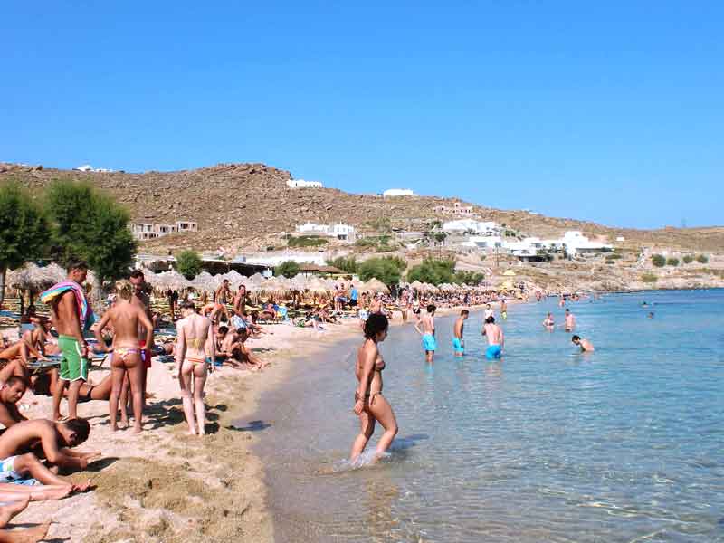 Photo of Paradise Beach in Mykonos, Greece.