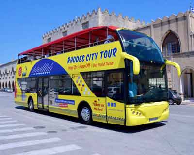 Photo  of Hop-On Hop-Off Bus in Rhodes Cruise Port.