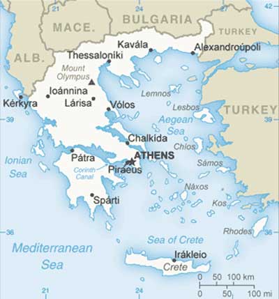 Image with Map of Greece