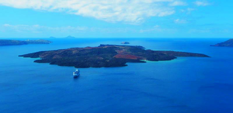 Panoramic Photo of Santorini.