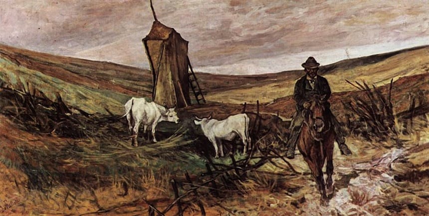 Photo of Shepherd and Cows painting by Giovanni Fattori