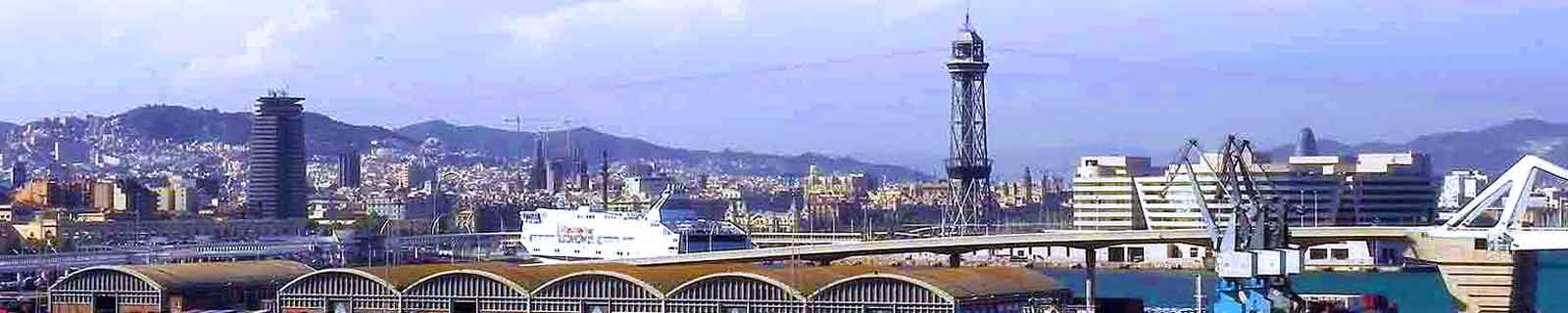 Panoramic photo of the cruise port in Baercelona