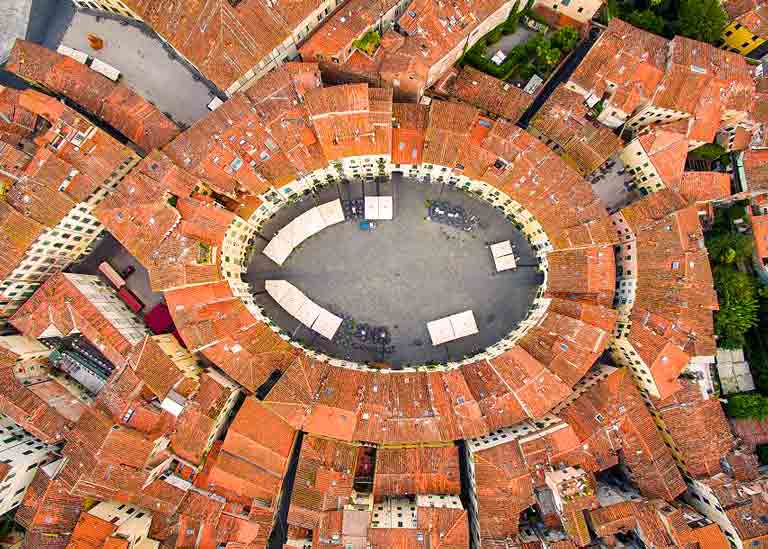 Aerial photo of Lucca