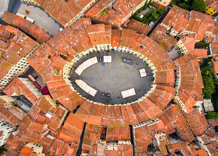 Aerial photo of Lucca