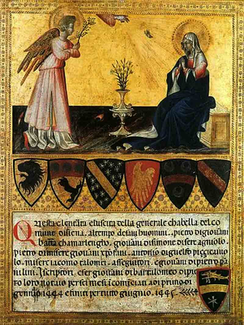Photo of Annunciation by Giovanni di Paolo in the Archivo di Stato in Siena