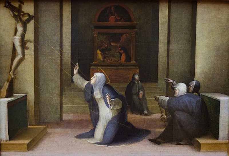 Photo of St Catherine Stigmata by Domenico Beccafumi in the Galleria Chigi Saracini in Siena