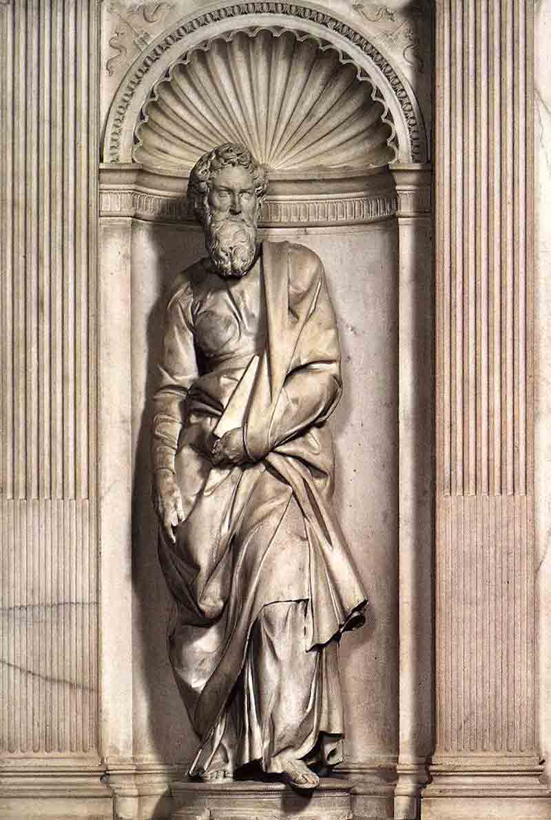 Photo of St Paul, marble, 1501, by Michelangelo Buonarroti in the Duomo in Siena