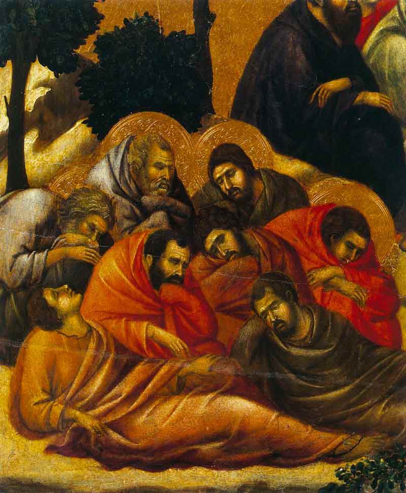 Photo of Agony In The Garden (detail), 1308, by Duccio di Buoninsegna in the Museo Dell Opera Del Duomo in Siena