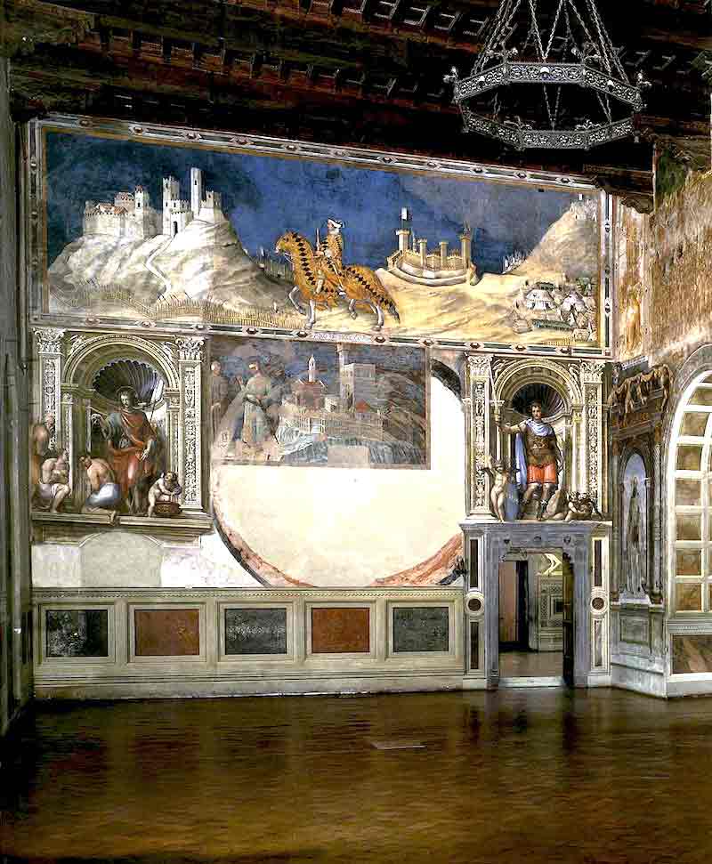 Photo of View Of The Sala Del Mappamondo, fresco, c. 1330, by Simone Martini in the Palazzo Pubblico in Siena