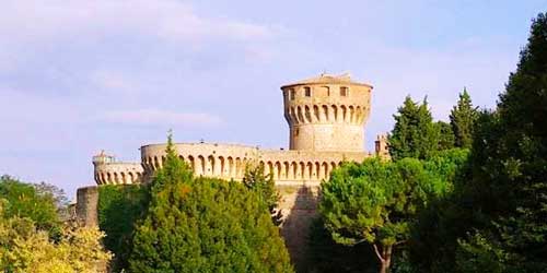 Panoramic photo of Volterra's Duomo-Cathedral in Italy