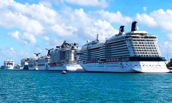 Photo of Ships Docked in Miami Cruise Port