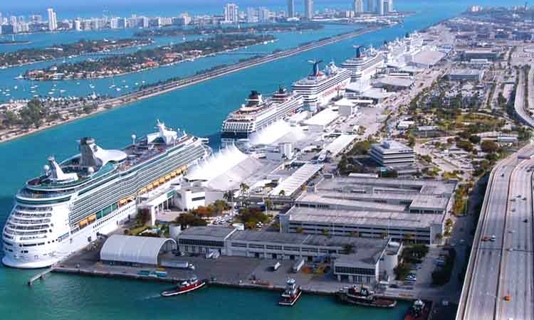 Panoramic Photo of Miami Port