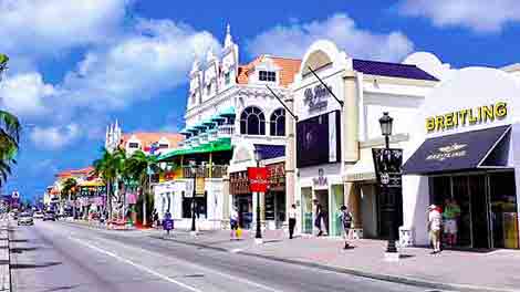 Photo of main street in Oranjestad (Aruba) cruise port