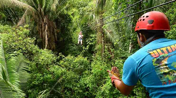 Photo of ziplining in the Caves Branch close to Belize City cruise port