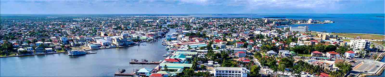 Panoramic photo of Belize City cruise port