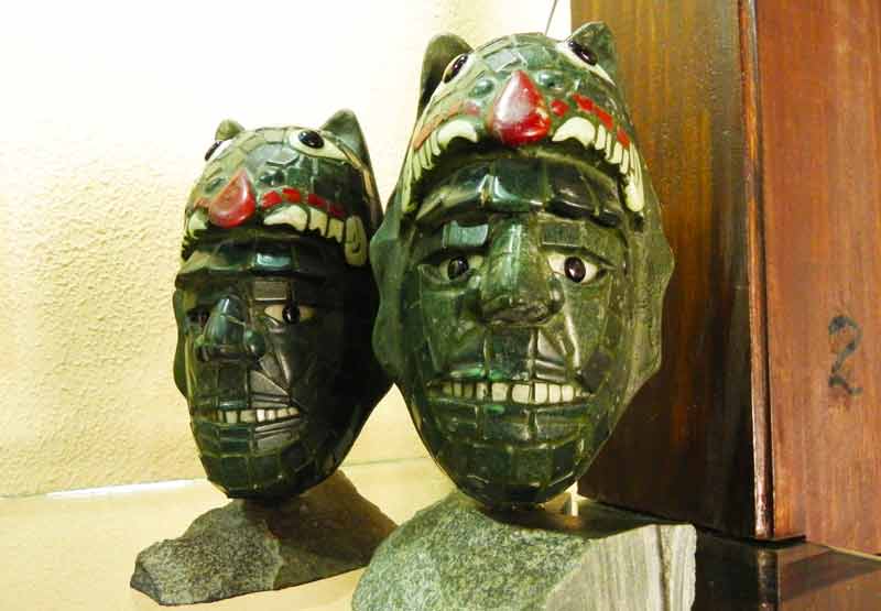 Photo of Jade Sculptures at the Museum in Costa Maya