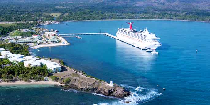 Panoramic Photo of the Cruise Port and Pier in Amber Cove