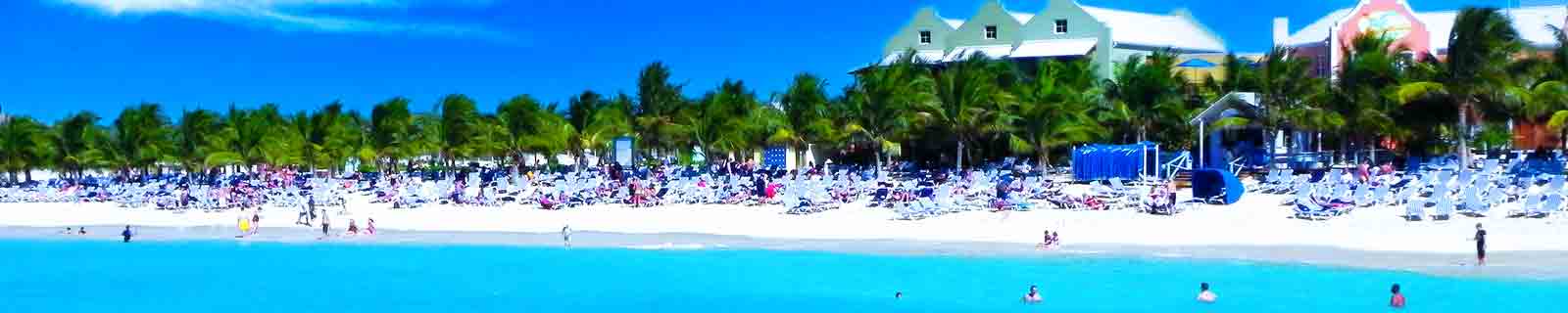 Panoramic photo of beach by the terminal in Grand Turk cruise port