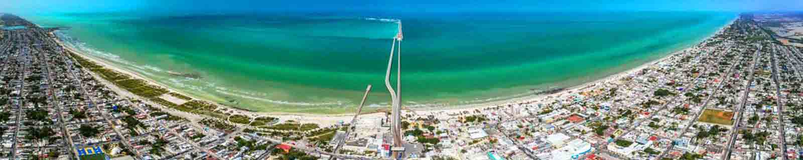 Panoramic of Progreso cruise port. Progreso cruise port panoramic photo