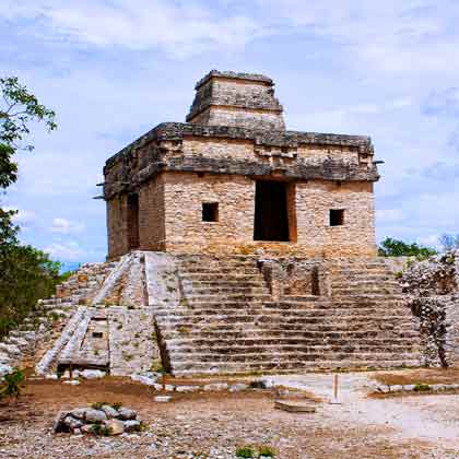 Photo of The Temple of the Seven Dolls in Dzibilchaltún close to Progreso cruise port.