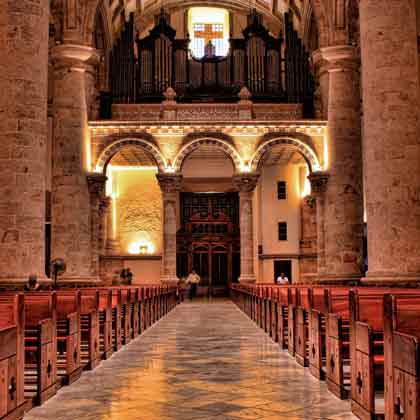 Photo of the interior of the Mérida Cathedral close to Progreso cruise port.