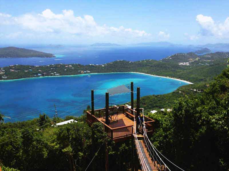 Panoramic Photo of Zip Line in St Thomas