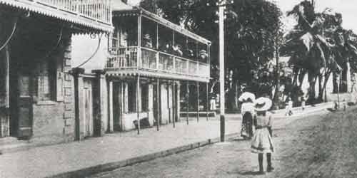 Historical photo of street in St Thomas (Charlotte Amalie) 