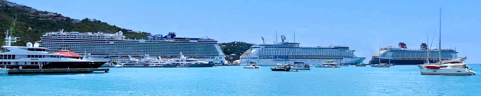 Photo by IQCruising of cruise ships docked in the Havensight Dock in St Thomas (USVI) cruise port