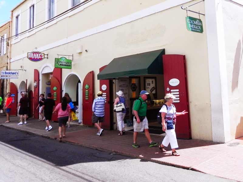 Photo of Colombian Emeralds shop in the main street of Charlotte Amalie, St. Thomas US VI