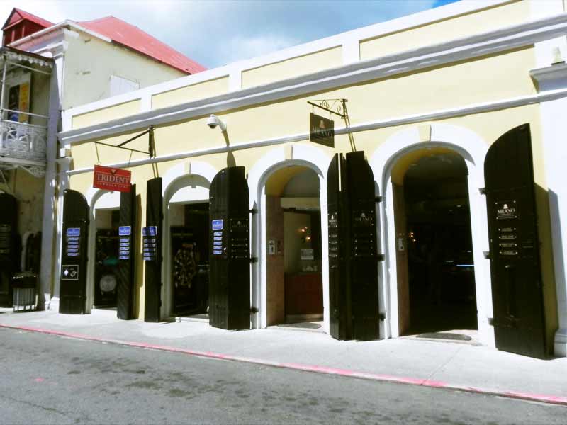 Photo of Milano shop in the main street of Charlotte Amalie, St. Thomas US VI