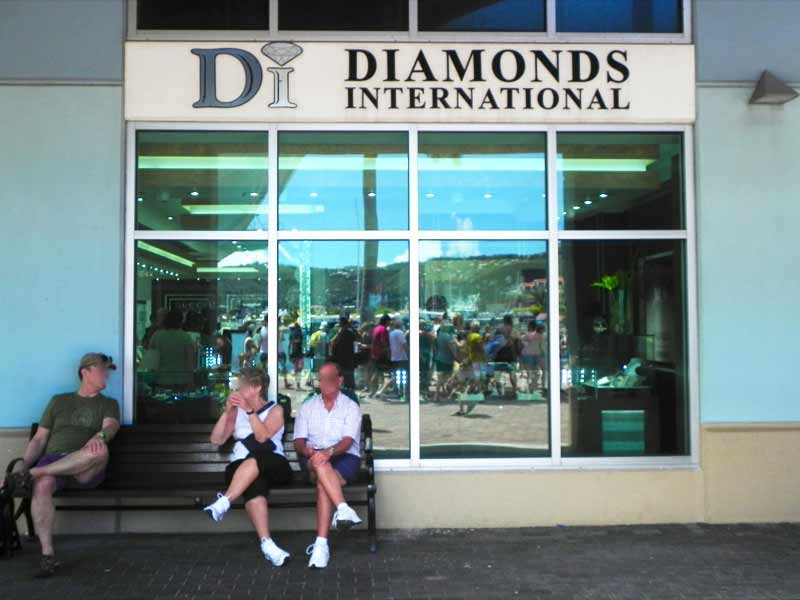 Photo of Diamonds International shop in the Crown Bay Dock, St. Thomas US VI.