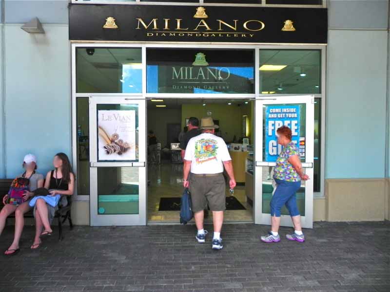 Photo of Milano shop in the Crown Bay Dock, St. Thomas US VI.
