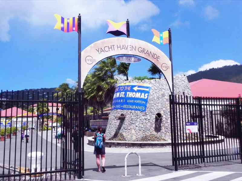 Photo of the entrance the Yacht Haven, St. Thomas US VI.