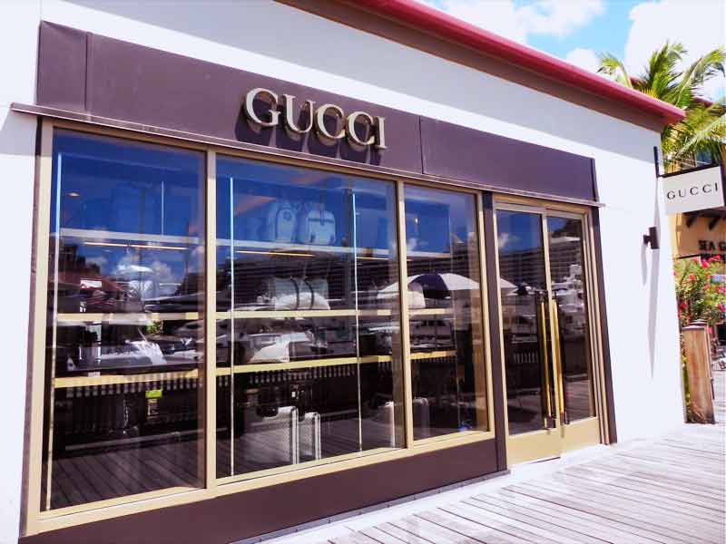 Photo of Gucci shop in the Yacht Haven, St. Thomas US VI.