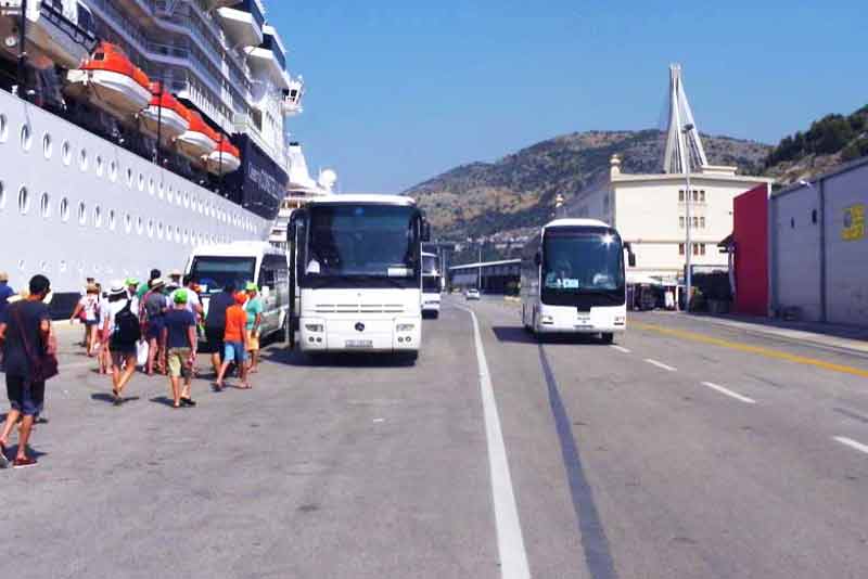 Photo of Tour Buses at Dubrovnik Cruise Ship Port